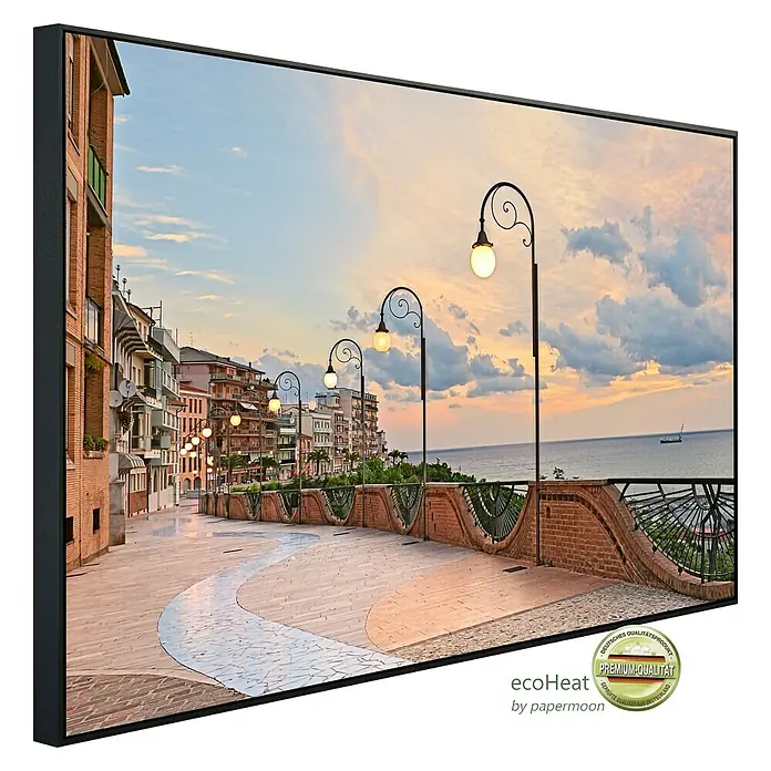 Papermoon Infrarot-Bildheizkörper Meer in Ortona, Abruzzen - 120 x 60 cm, 750 W - Diagonale Ansicht