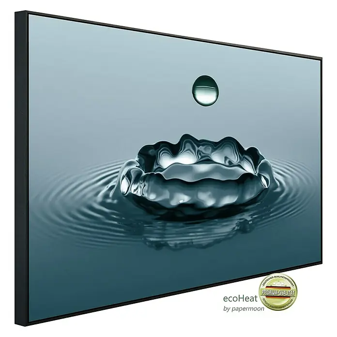 Papermoon Infrarot-Bildheizkörper Wassertropfen - 80 x 60 cm, 450 W - Diagonale Ansicht