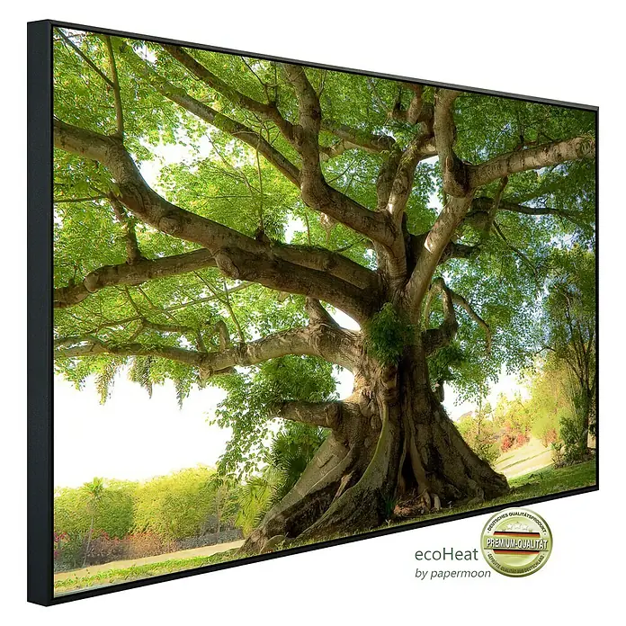 Papermoon Infrarot-Bildheizkörper Friedlicher Baum - 120 x 60 cm, 900 W - Diagonale Ansicht