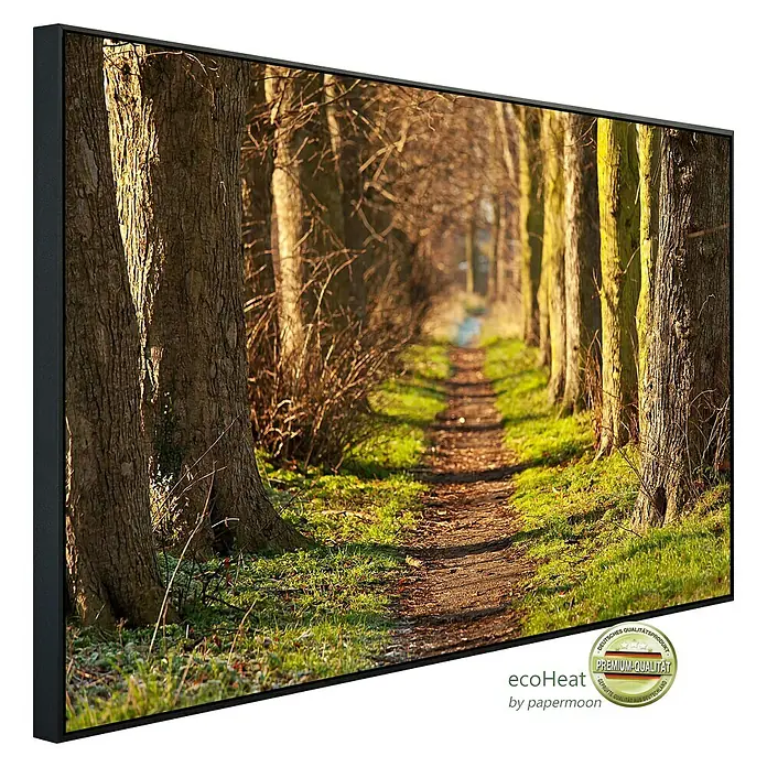 Papermoon Infrarot-Bildheizkörper Forest Walk Tunnel - 120 x 60 cm, 750 W - Diagonale Ansicht
