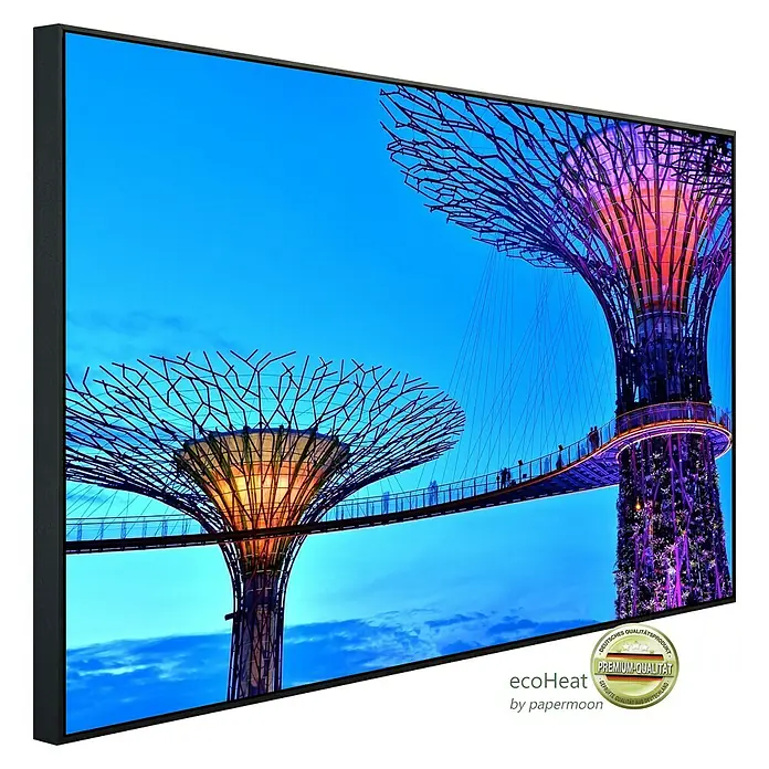 Papermoon Infrarot-Bildheizkörper Singapore Bay Supertrees - 120 x 60 cm, 750 W - Diagonale Ansicht