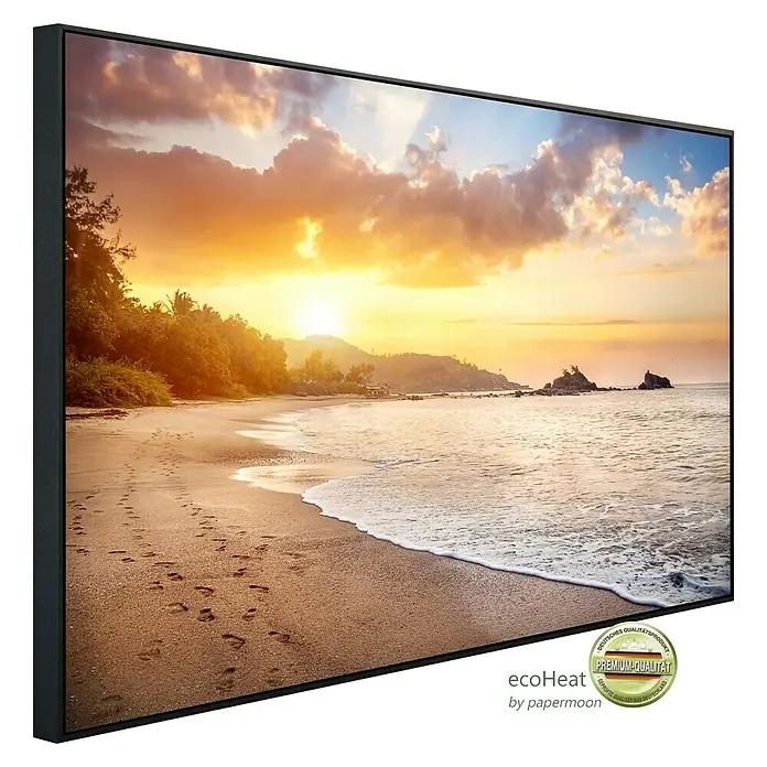 Papermoon Infrarot-Bildheizkörper Karnataka Beach - 120 x 60 cm, 900 W - Diagonale Ansicht