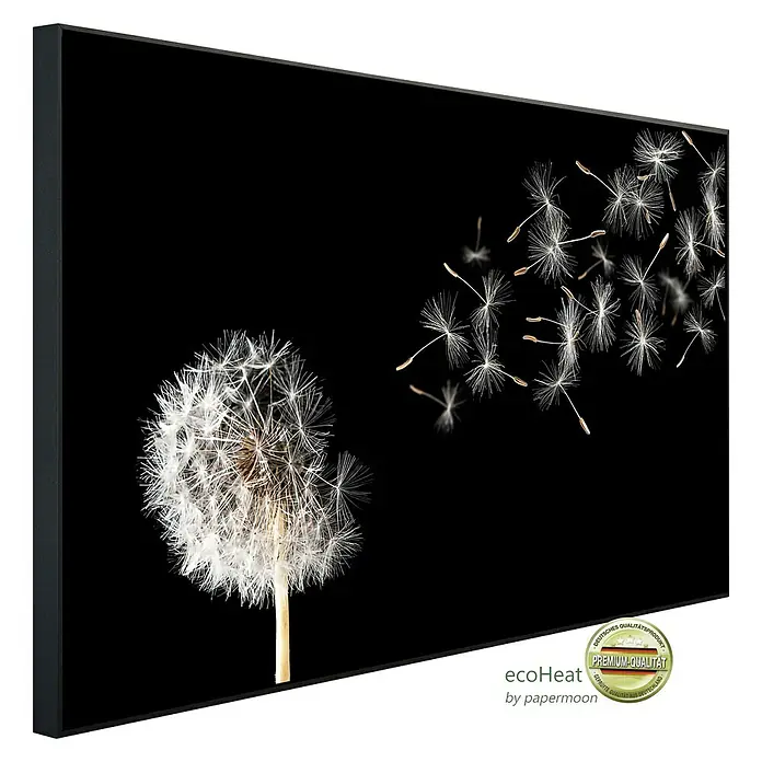 Papermoon Infrarot-Bildheizkörper Löwenzahn - 120 x 60 cm, 1.200 W - Diagonale Ansicht