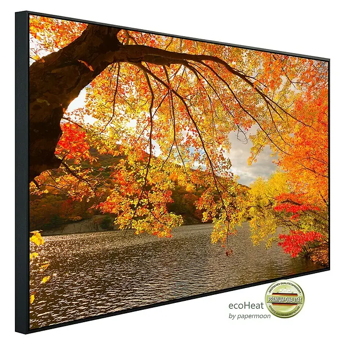 Papermoon Infrarot-Bildheizkörper Herbstlandschaft 1 - 60 x 60 cm, 350 W - Diagonale Ansicht