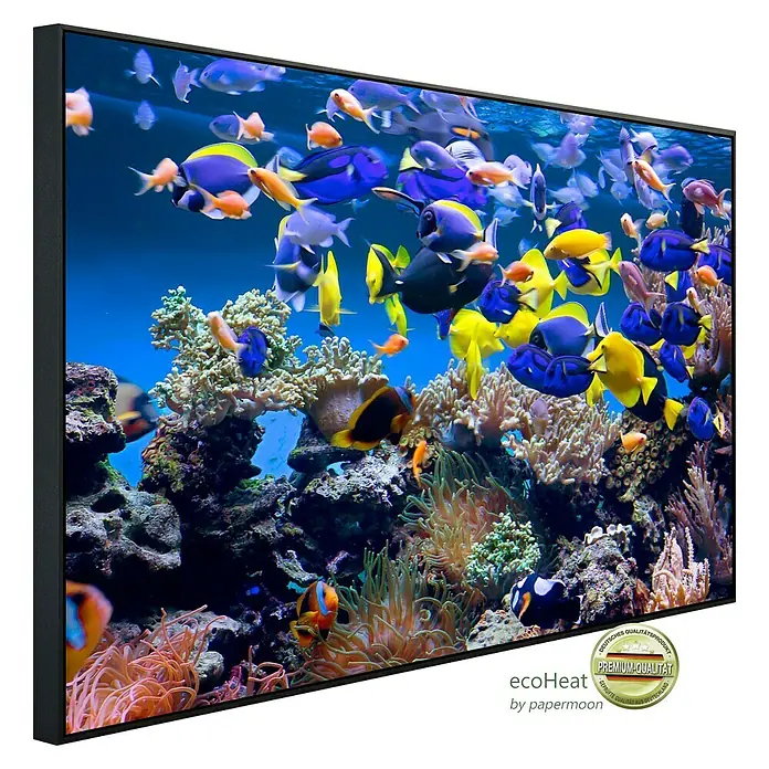 Papermoon Infrarot-Bildheizkörper Aquarium - 120 x 60 cm, 900 W - Diagonale Ansicht