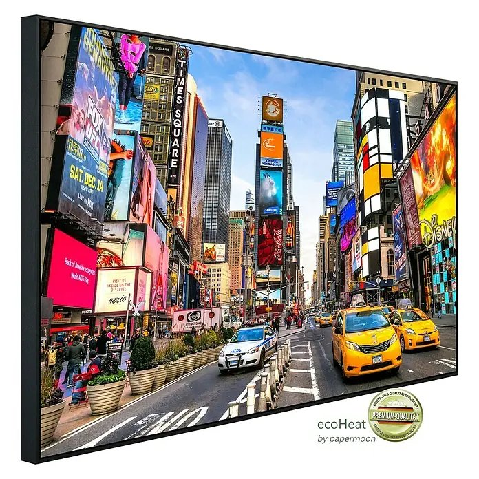 Papermoon Infrarot-Bildheizkörper Times Square - 120 x 60 cm, 900 W - Diagonale Ansicht
