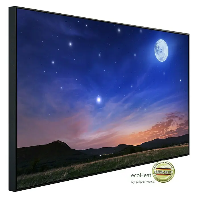 Papermoon Infrarot-Bildheizkörper Vollmond - 80 x 60 cm, 450 W - Diagonale Ansicht