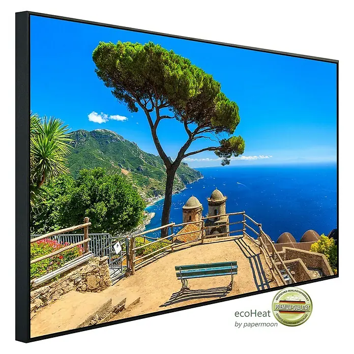 Papermoon Infrarot-Bildheizkörper Panorama Ravello Amalfi - 120 x 60 cm, 900 W - Diagonale Ansicht