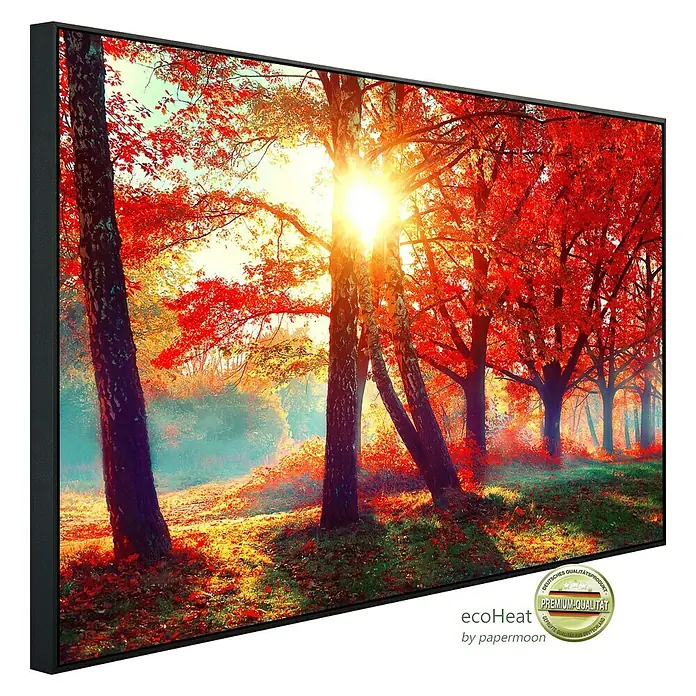 Papermoon Infrarot-Bildheizkörper Herbstpark - 120 x 60 cm, 900 W - Diagonale Ansicht