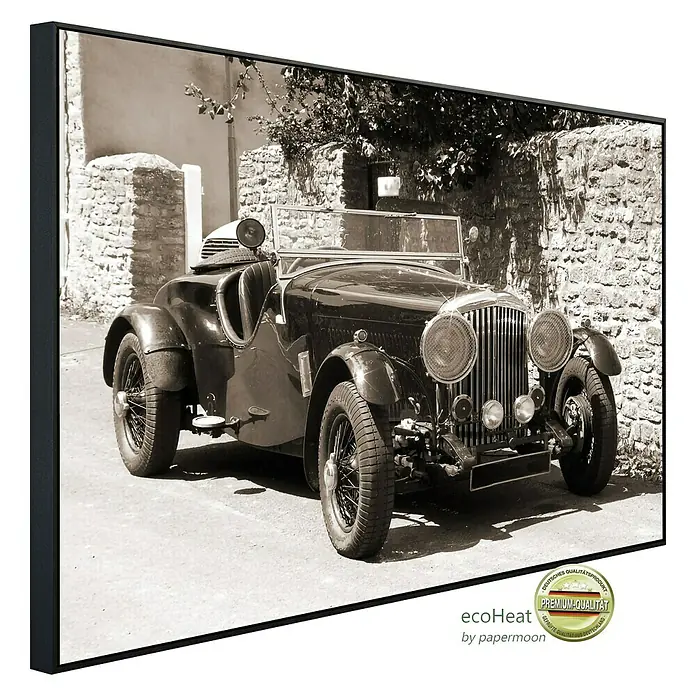 Papermoon Infrarot-Bildheizkörper Oldtimer 1 - 120 x 60 cm, 750 W - Diagonale Ansicht