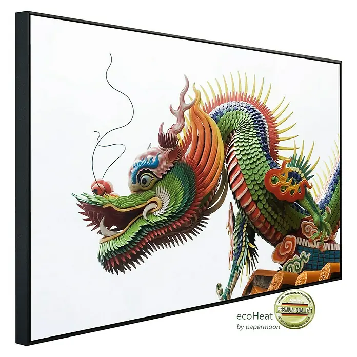 Papermoon Infrarot-Bildheizkörper Chinesischer Drache - 120 x 60 cm, 900 W - Diagonale Ansicht