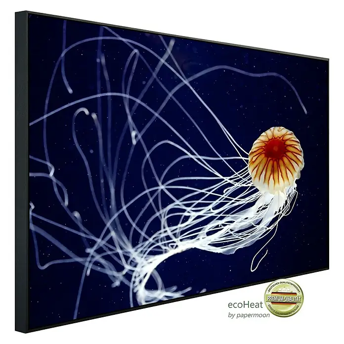 Papermoon Infrarot-Bildheizkörper Qualle 1 - 80 x 60 cm, 450 W - Diagonale Ansicht