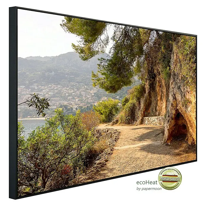 Papermoon Infrarot-Bildheizkörper Weg Cap Martin - 120 x 60 cm, 1.200 W - Diagonale Ansicht
