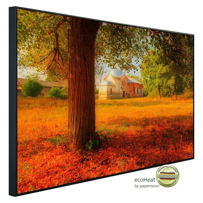 Papermoon Infrarot-Bildheizkörper Russische Herbstlandschaft - 100 x 60 cm, 600 W - Diagonale Ansicht