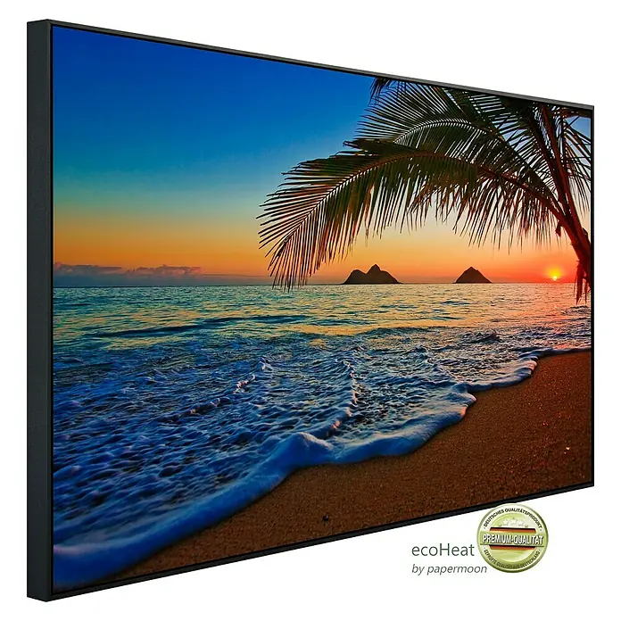 Papermoon Infrarot-Bildheizkörper Lanikai Beach Hawaii - 120 x 60 cm, 900 W - Diagonale Ansicht