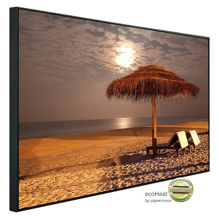Papermoon Infrarot-Bildheizkörper Sunset Beach - 120 x 60 cm, 750 W - Diagonale Ansicht