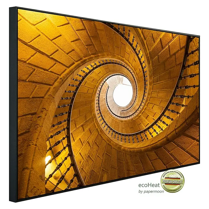 Papermoon Infrarot-Bildheizkörper Dreifache Wendeltreppe - 60 x 60 cm, 350 W - Diagonale Ansicht
