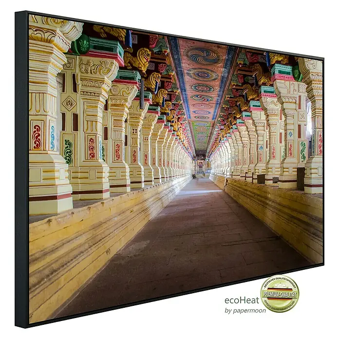 Papermoon Infrarot-Bildheizkörper Ramanathaswamy Tempel - 120 x 60 cm, 750 W - Diagonale Ansicht