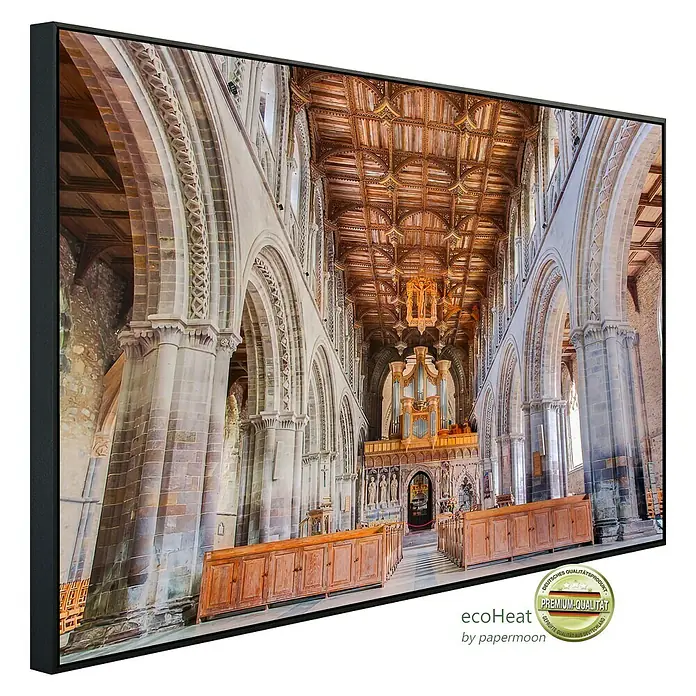 Papermoon Infrarot-Bildheizkörper Kathedrale von St Davids - 120 x 60 cm, 900 W - Diagonale Ansicht
