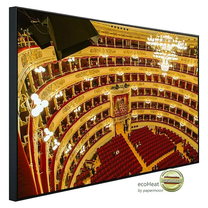 Papermoon Infrarot-Bildheizkörper Die Scala in Mailand - 120 x 60 cm, 900 W - Diagonale Ansicht