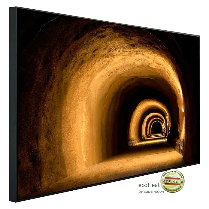 Papermoon Infrarot-Bildheizkörper Visuell dynamischer Tunnel - 120 x 60 cm, 1.200 W - Diagonale Ansicht