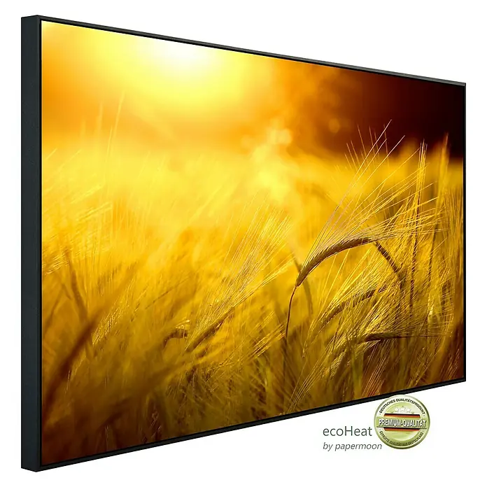 Papermoon Infrarot-Bildheizkörper Goldener Schein - 120 x 60 cm, 900 W - Diagonale Ansicht
