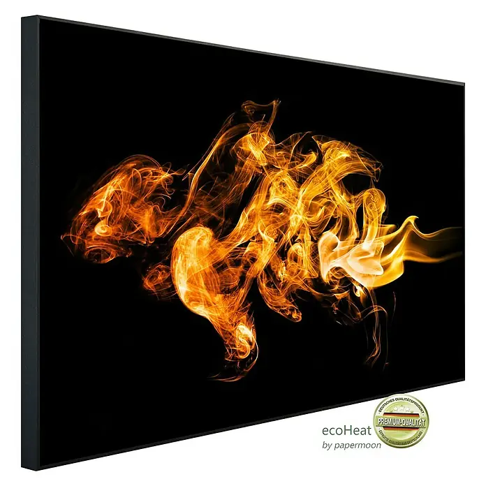 Papermoon Infrarot-Bildheizkörper Feuerflammen - 80 x 60 cm, 450 W - Diagonale Ansicht