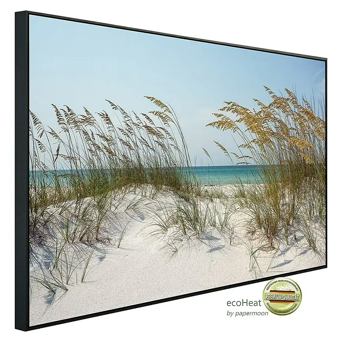 Papermoon Infrarot-Bildheizkörper Ocean Beach Dunes - 120 x 60 cm, 1.200 W - Diagonale Ansicht