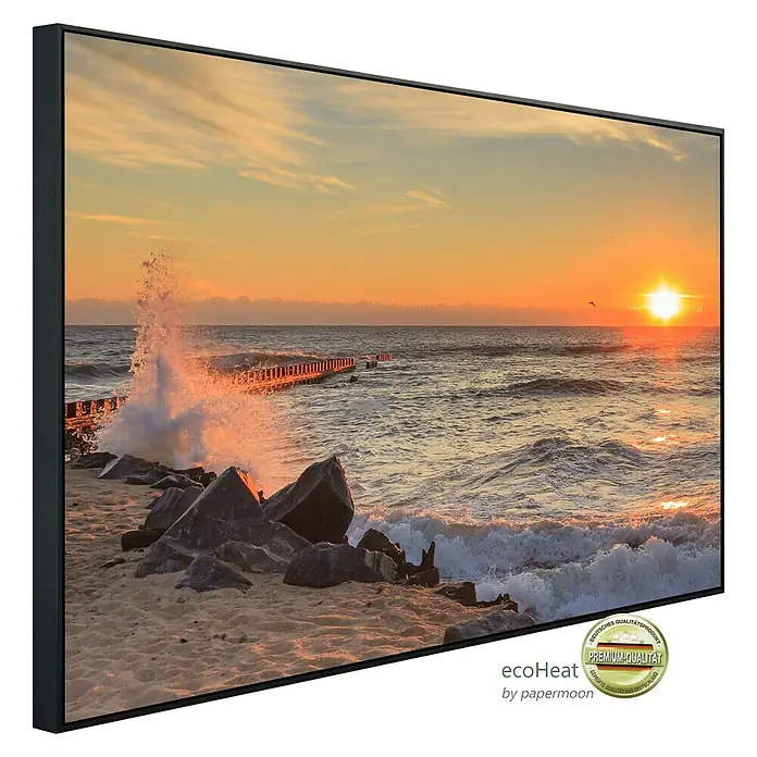 Papermoon Infrarot-Bildheizkörper Cape Hatteras Beach - 120 x 60 cm, 750 W - Diagonale Ansicht
