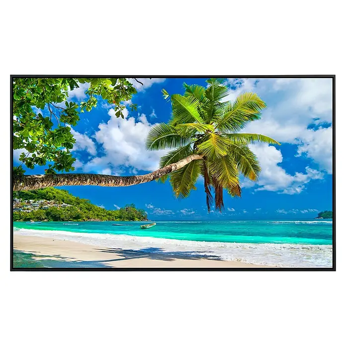 Papermoon Infrarot-Bildheizkörper Seychellen Palm Beach - 120 x 60 cm, 1.200 W - Vorderansicht