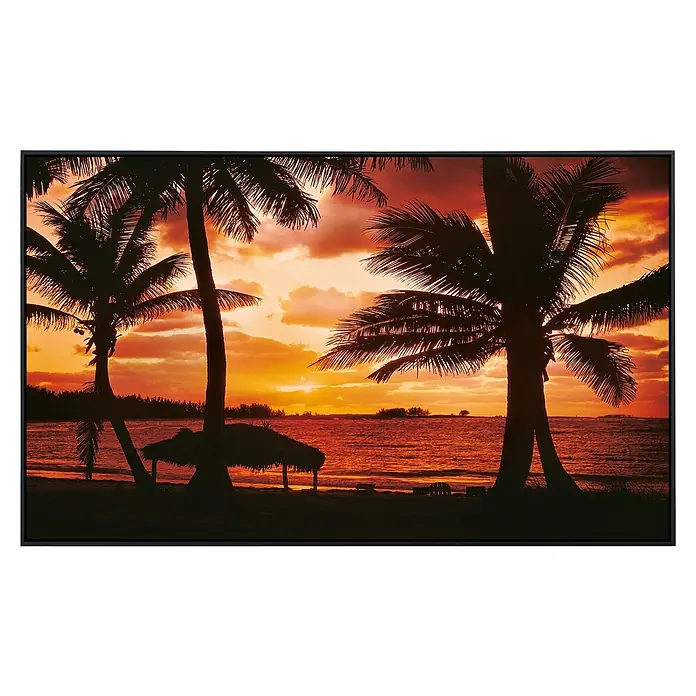 Papermoon Infrarot-Bildheizkörper Palm Beach in der Abenddämmerung - 120 x 60 cm, 1.200 W - Vorderansicht