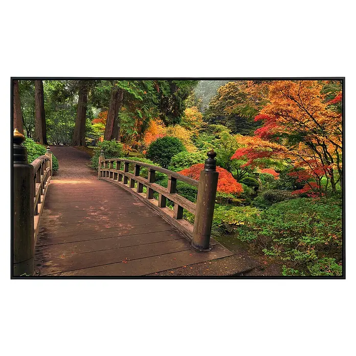 Papermoon Infrarot-Bildheizkörper Herbstbrücke - 120 x 60 cm, 900 W - Vorderansicht