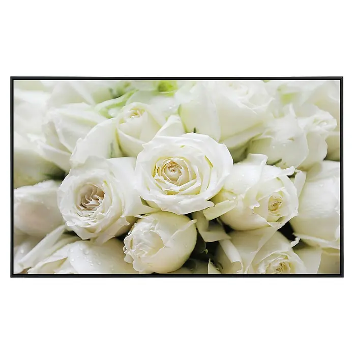 Papermoon Infrarot-Bildheizkörper Weiße Rosen 2 - 60 x 60 cm, 350 W - Vorderansicht
