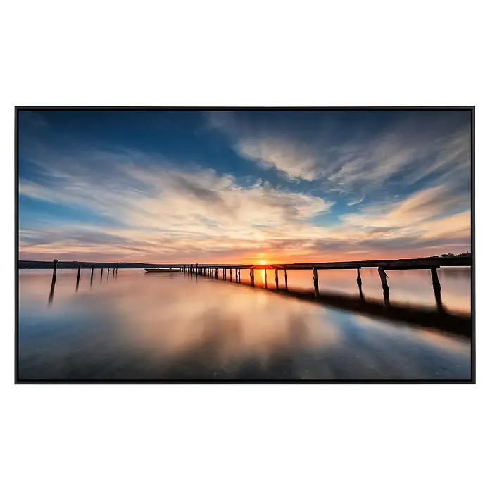Papermoon Infrarot-Bildheizkörper Lake Sunset Wooden Pier - 60 x 60 cm, 350 W - Vorderansicht
