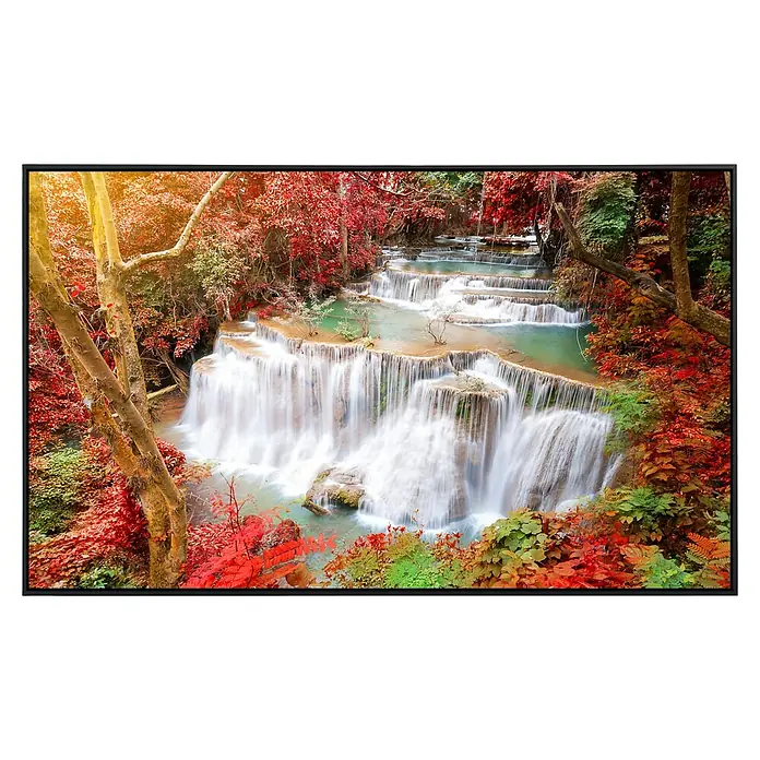 Papermoon Infrarot-Bildheizkörper Huay Mae Kamin Herbst Wasserfall - 120 x 60 cm, 900 W - Vorderansicht