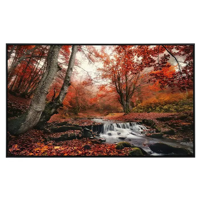 Papermoon Infrarot-Bildheizkörper Nebeliger Waldbach - 120 x 60 cm, 750 W - Vorderansicht