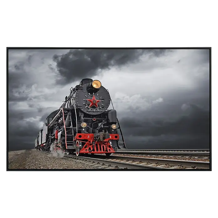 Papermoon Infrarot-Bildheizkörper Vintage Dampfzug - 120 x 60 cm, 900 W - Vorderansicht
