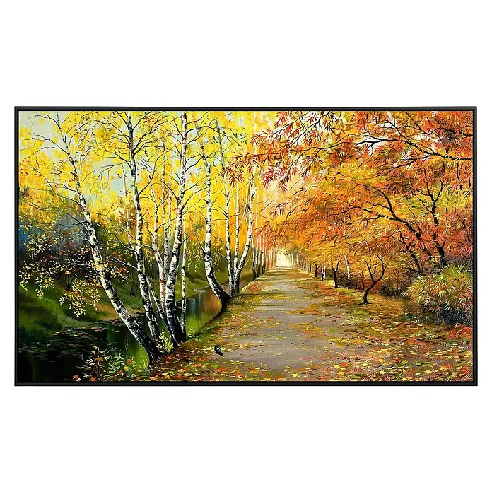 Papermoon Infrarot-Bildheizkörper Herbststraße - 80 x 60 cm, 450 W - Vorderansicht