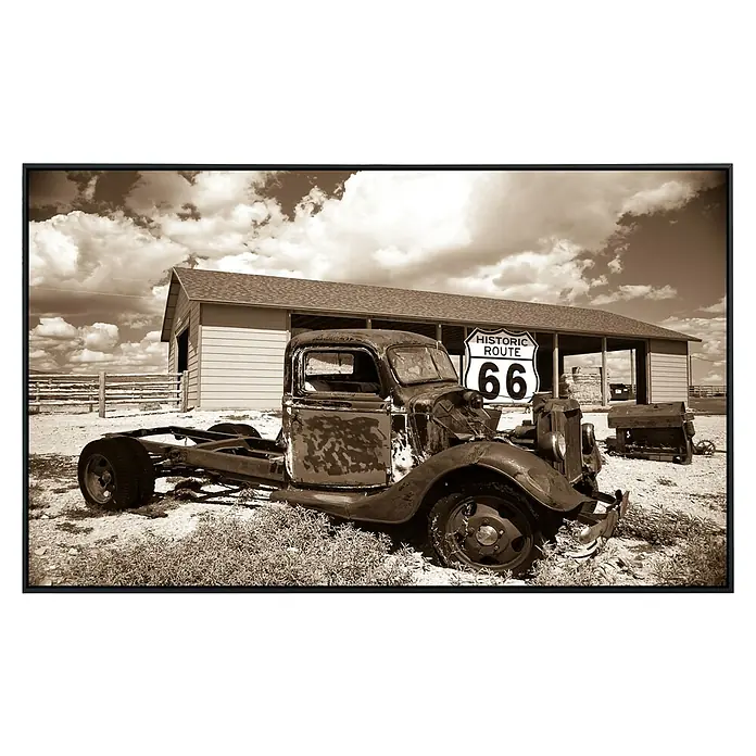 Papermoon Infrarot-Bildheizkörper Rosty Truck - 60 x 60 cm, 350 W - Vorderansicht