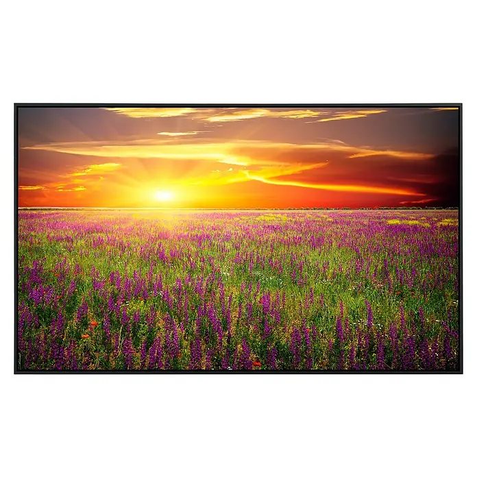 Papermoon Infrarot-Bildheizkörper Blumenwiese Sonnenuntergang - 100 x 60 cm, 600 W - Vorderansicht