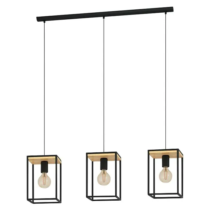 Eglo Libertad Lámpara colgante - 120 W, L x An x Al: 18 x 88 x 110 cm, Negro/Marrón, E27 - Vista frontal