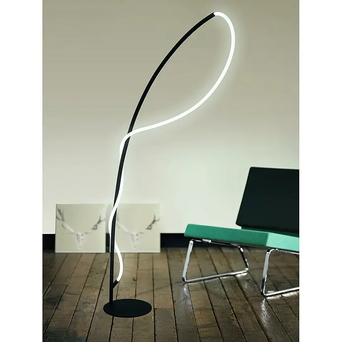 Eglo Egidonella Lámpara de pie LED - 20,5 W, Altura: 120 cm, Negro, Blanco, Blanco cálido - Foto ambiente