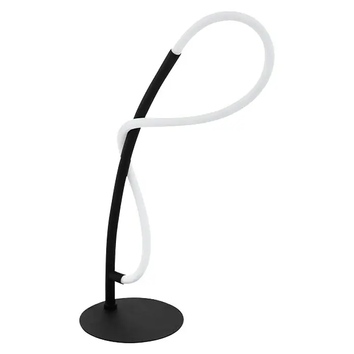 Eglo Egidonella Lámpara de sobremesa LED - 5,5 W, L x An x Al: 15 x 35 x 38 cm, Blanco, Negro, Blanco, Blanco cálido - Vista angular