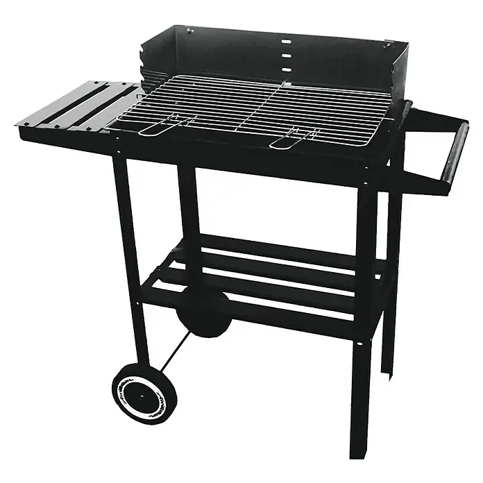 Grillstar Holzkohlegrill Nevada - Schwarz, Hauptgrillfläche: 52 x 28,5 cm - Diagonale Ansicht