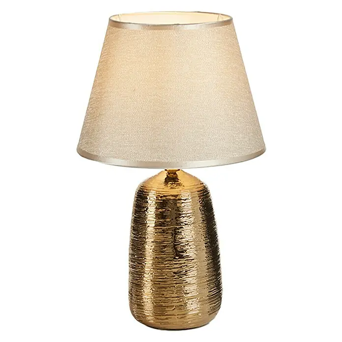 Lámpara de sobremesa Cilindro - 40 W, L x An x Al: 28 x 28 x 41 cm, Dorado, E14 - Vista frontal