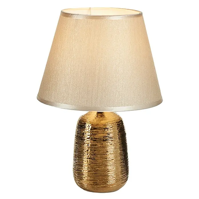 Lámpara de sobremesa Cilindro - 40 W, L x An x Al: 25 x 25 x 37 cm, Dorado, E14 - Vista frontal