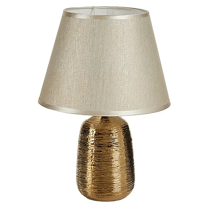 Lámpara de sobremesa Cilindro - 40 W, L x An x Al: 25 x 25 x 37 cm, Dorado, E14 - Vista frontal