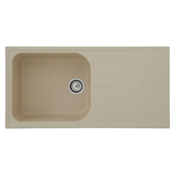Respekta by Schock Einbauspüle Orlando - 100 x 50 cm, 1 Becken, Cristalite®, Beige - Ansicht von oben