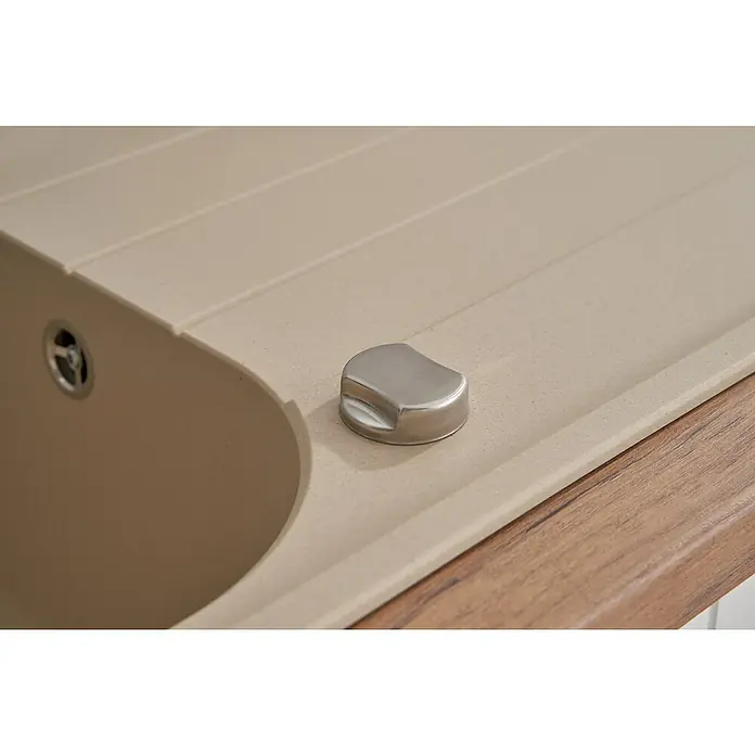 Respekta by Schock Einbauspüle Orlando - 100 x 50 cm, 1 Becken, Cristalite®, Beige - Detailaufnahme