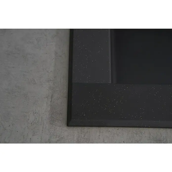 Respekta Einbauspüle Ohio - 66 x 50 cm, 1 Becken, Mineralite, Schwarz - Detailaufnahme